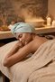 %100 Cotton Piqué Hair Bonnet Buttoned Practical Hair Drying Care Spa And Face Washing Bonnet - 2
