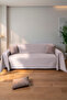 Cotton Textured Fringed Sofa Throw 170X350 cm – Oversized Sofa Cover