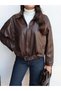 New Season Bomber Oversize Women's Leather Jacket