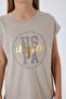Girl's Crew Neck Embroidered Summer Relaxed Fit Brown Leggings Set Us2511-C-V2 - 3