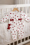 Red Heart Bow Baby Girl Romper – 100% Cotton, Long Sleeve - 3