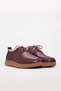 Burgundy Inside and Outside Genuine Leather Lace-Up Light Sole Casual Women's Shoes Tg0958326121020