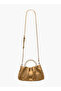 Ruched Crossbody Bag with Pearl Embellished Handle - H 13 x W 23 cms - 3