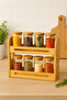 8 Glass Jars with 2-Tier Wooden Stand – Durable Eco-Friendly Kitchen Organizer - 5
