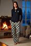 Women's Thermal Long Sleeve Pajama Set 4717 Petrol01 - 2