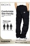 Men's Cargo Pants, Loose Fit Drawstring Elastic Waist Joggers with Multi Pockets, Comfy Breathable S - 4