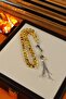 Silver Horse Figured Design Original Fossilized Drop Amber Prayer Beads (Amber), (Amber Drop Prayer Beads) - 4