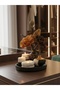 Decorative Tray Candle Holder and Pampas Vase Gift Home, Office Decoration Object Set (Flowers Included) - 3