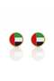 Round Shaped UAE Flag Earrings | Stainless Steel | Gold Plated
