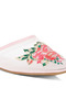 Women Floral Embroidered Mesh Mules in Pink - 4