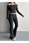 Women's Madonna Collar Blouse and Flared Leggings Two-Piece Set - 7