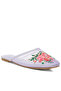 Women Floral Embroidered Mesh Mules in Lilac