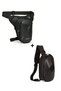 Black Unisex Biker Leg and Waist Bag Waterproof Hard Protection and Biker Backpack