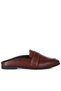 Women Faux Leather Studded Detail Mules in Burgundy - 2