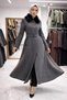 Elara Fur Collar Belted Long Coat - 3