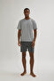 100% Cotton New Season Summer Men's Crew Neck Pajama Set - 6
