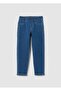 Girls' Blue Cotton Blend Skinny Jeggings