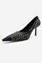 Rona Gray Patterned Matte Toe Women's Heeled Shoes - 4