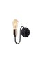Black Metal Sconce with Fuzz E27 Wall Lamp 12X20X26 cm Living Room Entrance Lighting