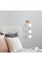Minimal Design Glass 3-Piece Sconce Shiny Gold Living Room Lighting - 3