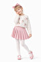Girl's Strawberry Patterned Top Pleated Skirt Combination Ak14527 - 2