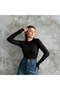Women's Finger-Looped Long Sleeve Bodysuit – Stretch Fabric Stretchy Basic Body Blouse - 4