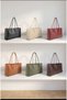 Women's Zippered Knitted Detail Baguette Hand and Shoulder Bag Black - 6