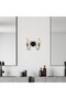Black Metal Sconce Wall Lamp with Fuzz E27 Compatible 29X15X20 cm Living Room and Kitchen Lighting - 3