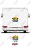 Caravan Sticker Coating with a Picture of a Surfing Crocodile