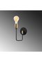 Black Metal Sconce with Tufts E27 Wall Lamp 12X23X24 cm Living Room Bedroom Lighting - 3