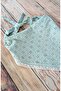 Light Khaki Green Lace Detailed Fishtail Fabric Triangle Bandana – Natural & Stylish Hair Accessory - 3