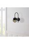 Black Metal Sconce with Tufts E27 Wall Lamp 15X25X30 cm Living Room Bedroom Lighting - 2