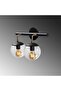 Black Metal Sconce Wall Lamp with Fuzz E27 Compatible 41X20X28 cm Living Room Lighting - 3