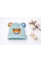 0-12 Months Baby Beanie Hat with Teddy Bear Applique and Ear Accessories, Star Detail, Soft Textured Unisex - 6