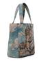 Women's Vegan Blue Large Tote Bag - Galata Cat Design - 5