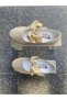 Gold Color Outer Material Skin Leather Orthopedic Children's Ballet Shoes with Bow Accessories - 2
