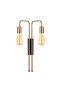 Rustic 2-Piece Sconce with Furred Black Metal Body for Living Room and Bedroom Lighting