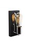 Black Metal Sconce with Fuzz E27 Compatible 9X10X21 cm Living Room Wall Lighting - 3