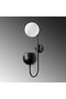 Pot Stylish Glass Single Sconce with Decorative Black E14 Compatible - 4