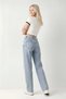Women's Ice Snow Wash Stretch Fabric Super High Waist Loose Leg Denim Palazzo Pants - 5