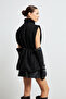 Women's Black Belted Cashmere Vest - 5