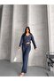 Corded Fabric Button Cardigan Flared Pants Knitwear Set - 2