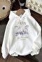 Hooded Sweatshirt with Kangaroo Pocket 3 Yarn Cotton Paris Print Sweatshirt