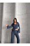 Corded Fabric Button Cardigan Flared Pants Knitwear Set - 3