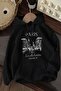 Hooded Sweatshirt with Kangaroo Pocket 3 Yarn Cotton Paris Print Sweatshirt