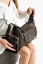 Women's Quality Leather Shoulder and Shoulder Bag with Two Side Pockets and 8 Compartments 735 - 2