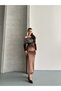 Women's Madonna Collar Sequin Detail Stylish Evening Dress - 5