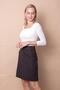 Lightweight Stretch Fabric Wool Winter Jacquard Fabric High Waist Slightly Above Knee Bell Skirt-Coffee Diagonal - 3