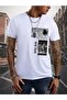 New York Printed Oversize White Unisex Tshirt-