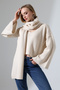 Women's Scarf V-Neck Soft Spanish Sleeve Knitwear Sweater - 2